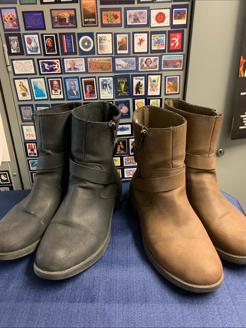 Brash Black and Brown Ankle Booties with Side Zippers